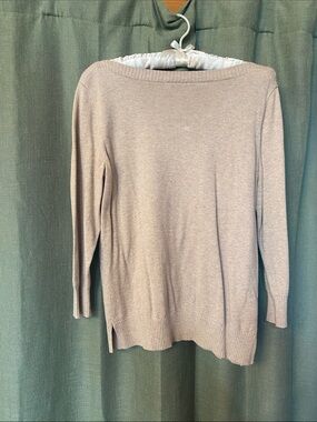LOFT Off-the-Shoulder Sweater in Light Taupe